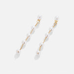 Long Pearl Drop Dangle Earrings