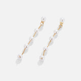 Long Pearl Drop Dangle Earrings