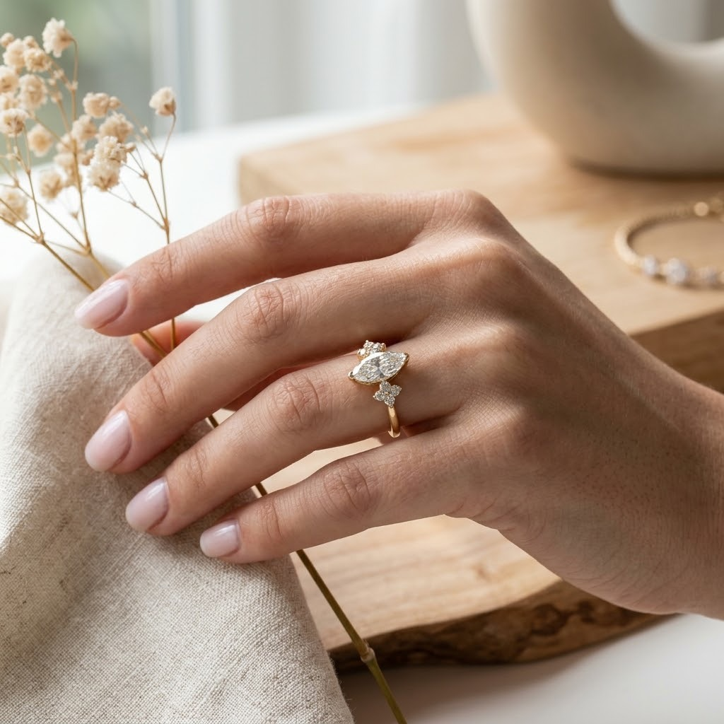 Marquise Cluster Statement Ring