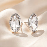 Marquise Moissanite Bezel Stud Earrings