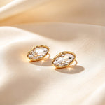 Marquise Moissanite Bezel Stud Earrings