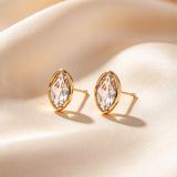 Marquise Moissanite Bezel Stud Earrings