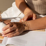 Mixed Chain Gold Bracelet Stack Set