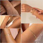 Mixed Chain Gold Bracelet Stack Set