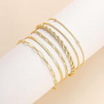 Mixed Chain Gold Bracelet Stack Set
