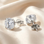 Moissanite Solitaire Stud Earrings