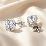 Moissanite Solitaire Stud Earrings