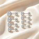 Moissanite Solitaire Stud Earrings