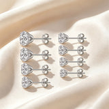 Moissanite Solitaire Stud Earrings