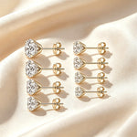 Moissanite Solitaire Stud Earrings