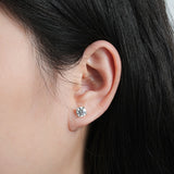 Moissanite Solitaire Stud Earrings