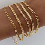 Paperclip and Herringbone Bracelet Stack