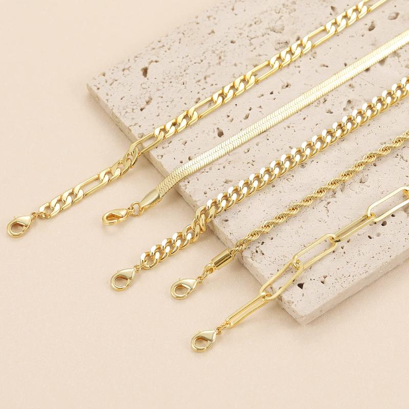 Paperclip and Herringbone Bracelet Stack
