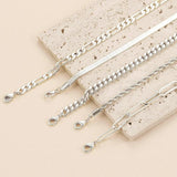 Paperclip and Herringbone Bracelet Stack