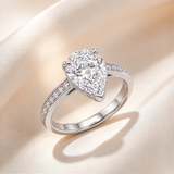 Pear Cut Engagement Ring with Pave Band
