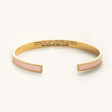 Engraved Friendship Cuff Bracelet with Color Enamel Gold Tone