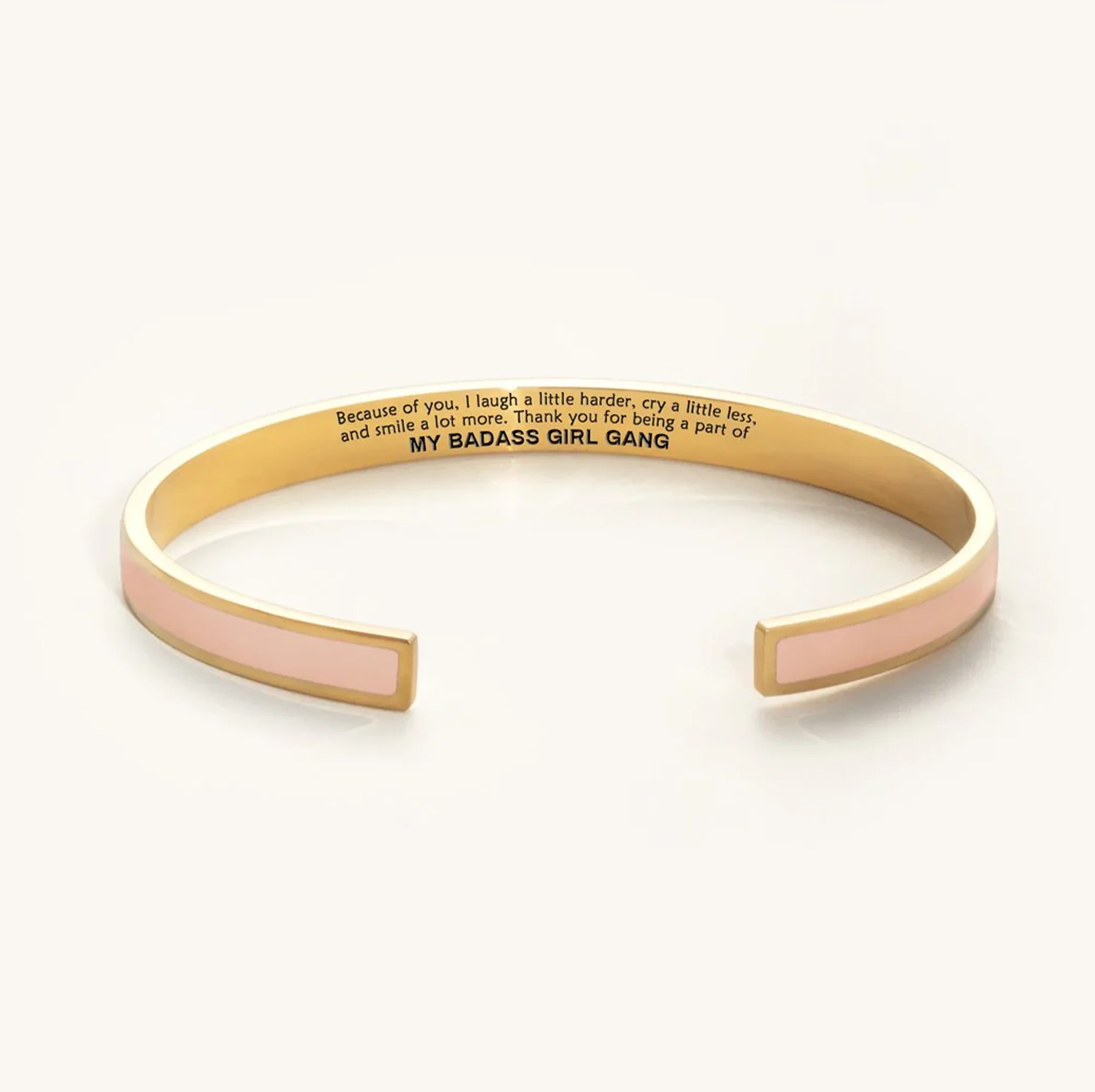 Engraved Friendship Cuff Bracelet with Color Enamel Gold Tone