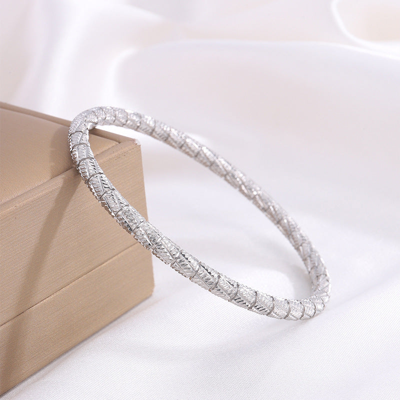 Rope Texture Gold Bangle Bracelet