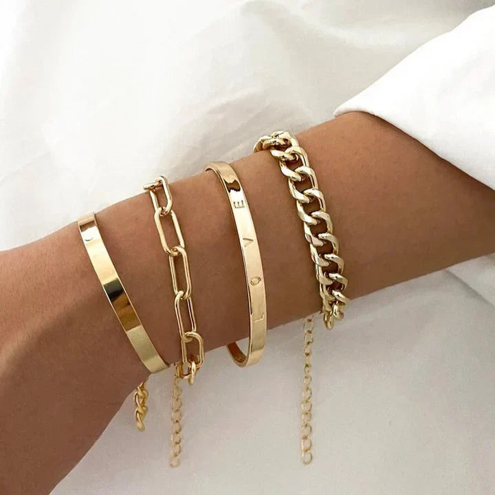 Elan Mercer Bracelet Set in gold