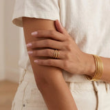 Thin Gold Bangle Bracelet Stack Set