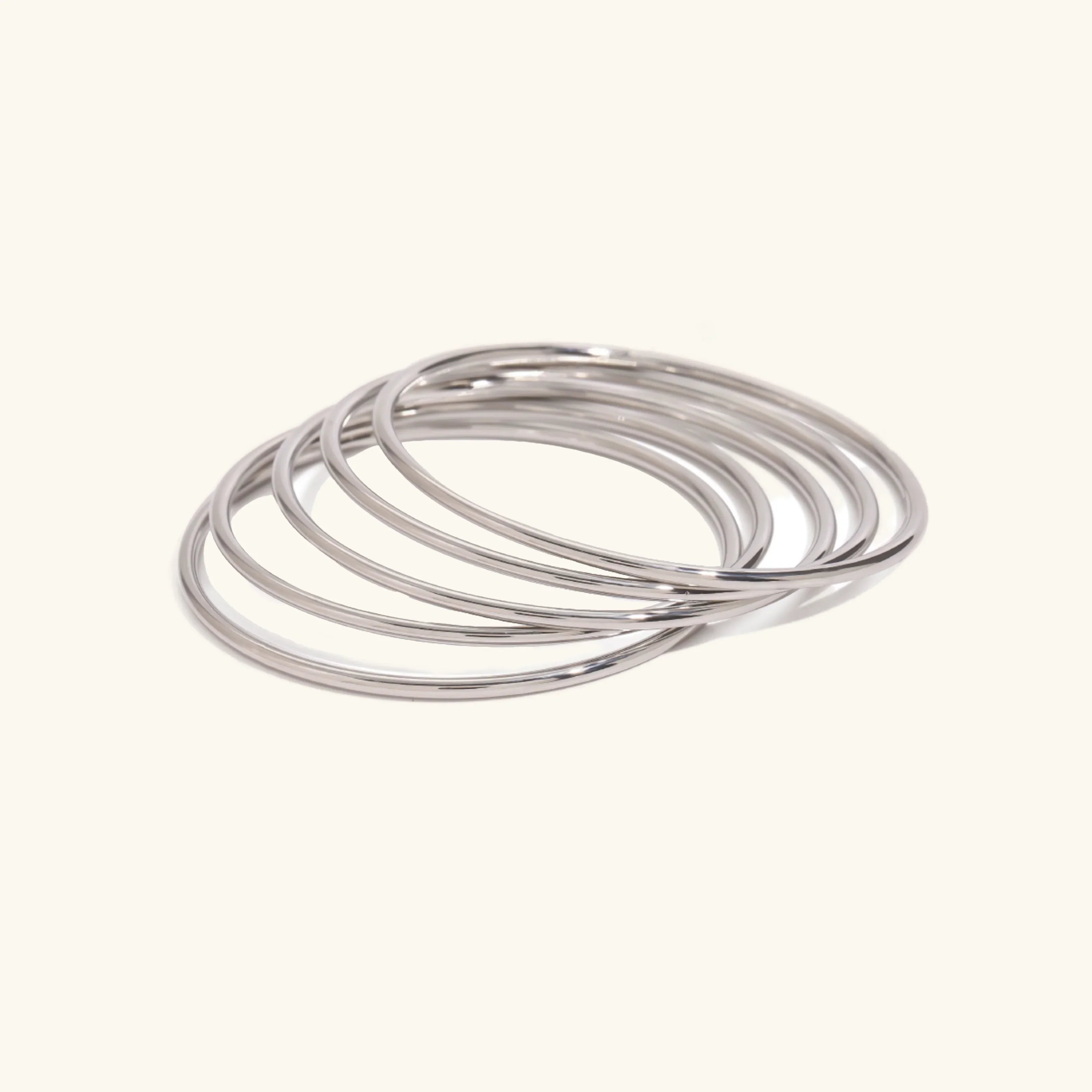 Thin Gold Bangle Bracelet Stack Set