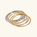 Thin Gold Bangle Bracelet Stack Set