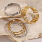 Thin Gold Bangle Bracelet Stack Set