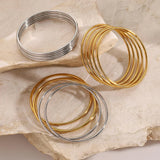 Thin Gold Bangle Bracelet Stack Set