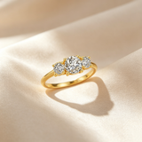 Three Stone Moissanite Engagement Ring