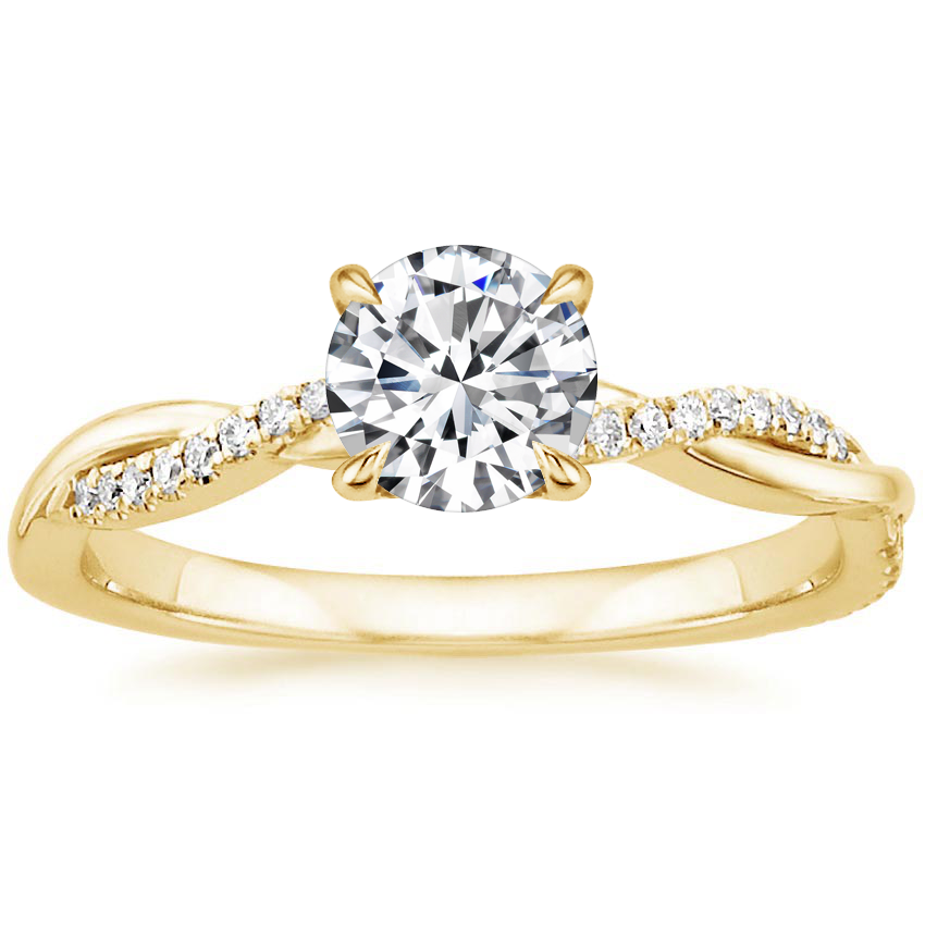 Twisted Pave Solitaire Promise Ring